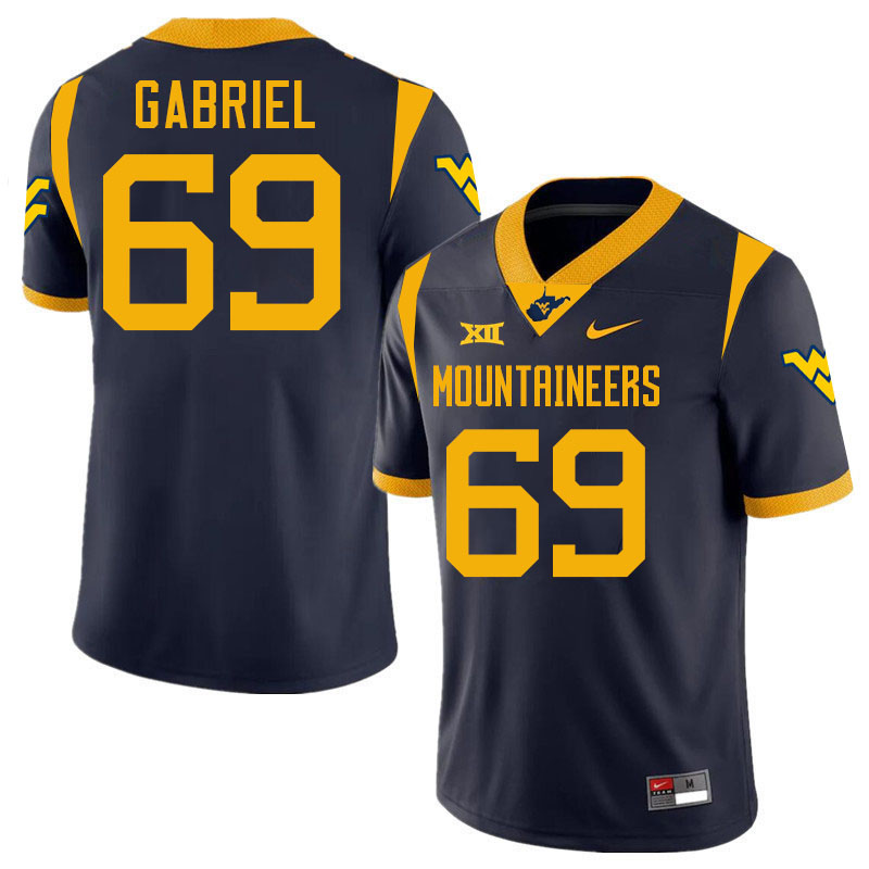 Nate Gabriel WVU Jersey,West Virginia Mountaineers #69 Nate Gabriel Jersey Youth College-Navy